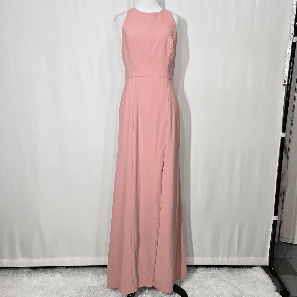 Dessy Collection 3029 Desert Rose Bridesmaid Dress Crepe Slit Gown NWT 6